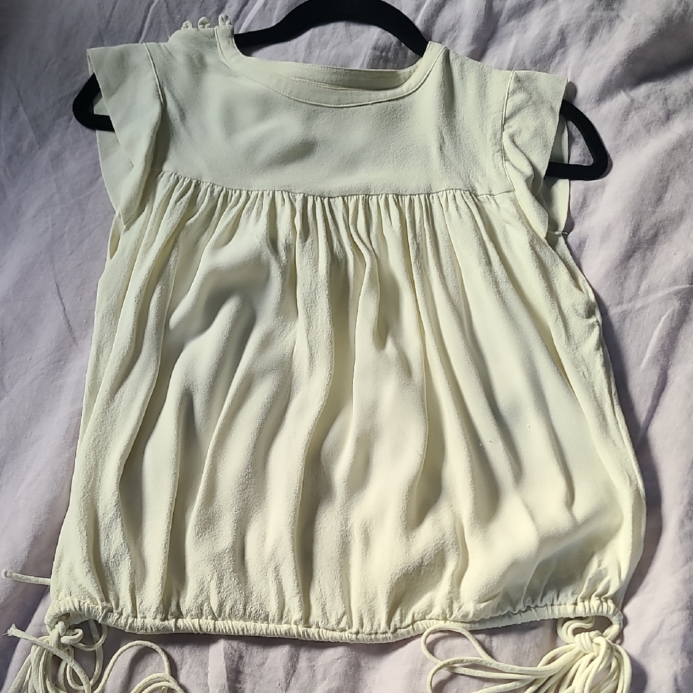 Isabel Marant Cream Cap Sleeve Blouse